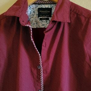 DENIM & FLOWER button up dress shirt slim fit sz L